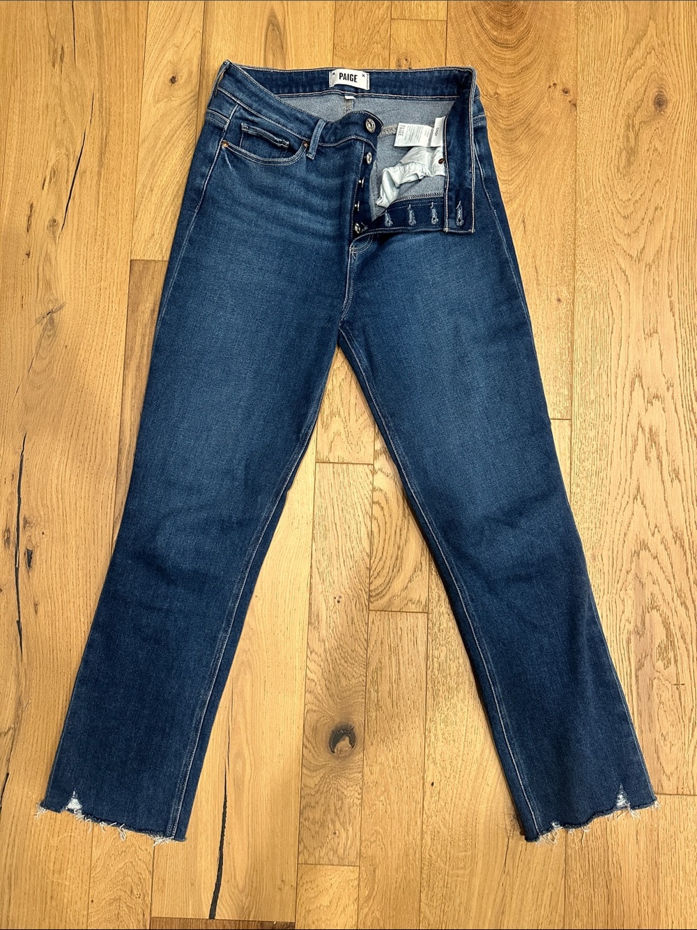 PAIGE Cindy High-Rise Ankle Jeans with Frayed Hem